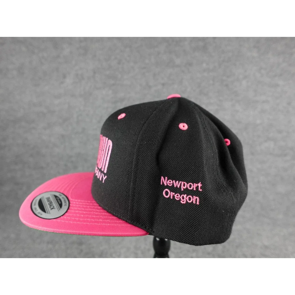 Surf Town Coffee Company Snapback Hat Black Pink Newport Oregon Yupoong‎